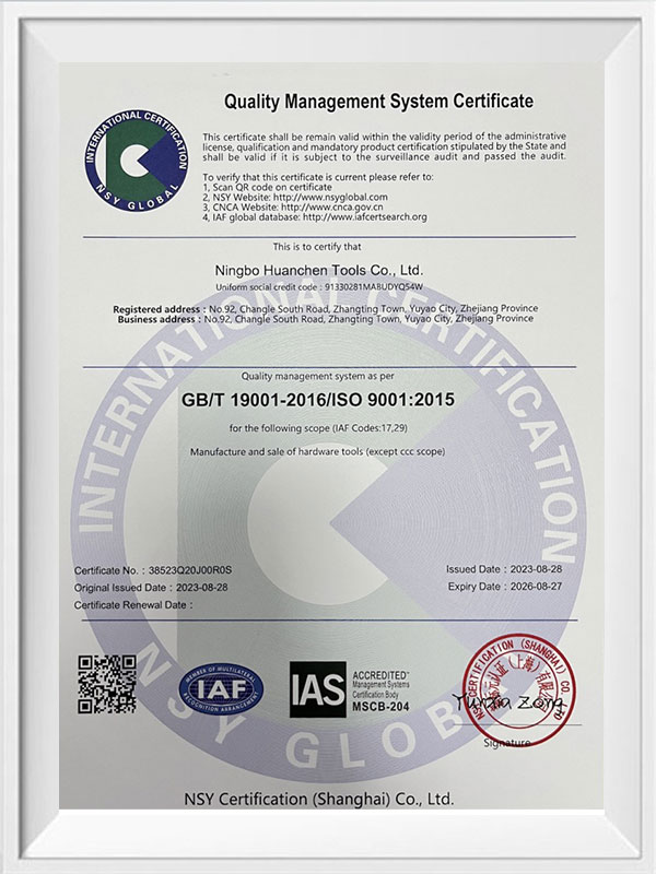 Certifikát systému managementu jakosti